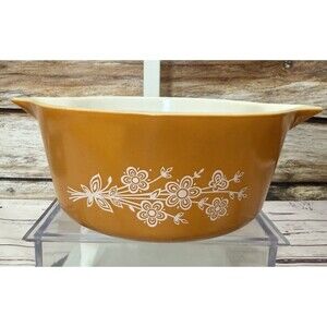 Pyrex Butterfly Gold 475-B 2.5qt Casserole Dish No Lid